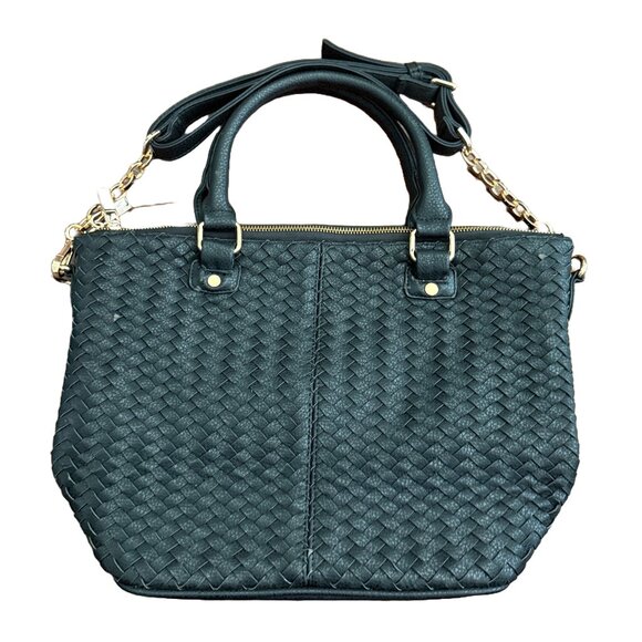 Deux Lux Varick Satchel Black Faux Leather Handbag - Picture 1 of 15